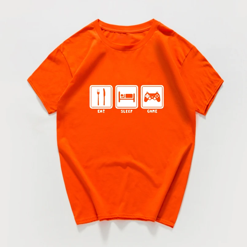 Eat Sleep Game, футболка, смешной геймер, игровой подарок, топ, повседневная, саркастичная, мужская, крутая, хлопковая, креативная уличная футболка, мужская одежда