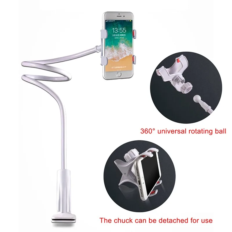 Universal Bed Phone Holder Flexible Gooseneck Clamp Long Arms Mount for Desk Stand Mobile | Мобильные телефоны и