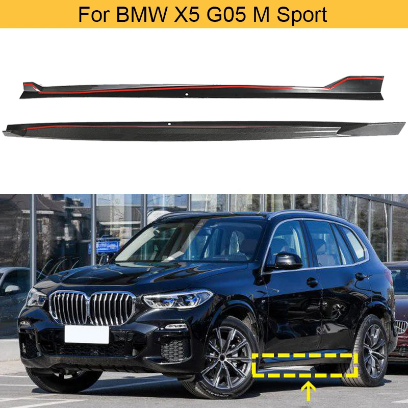 

Автомобильные Боковые бамперы, юбки-удлинители для BMW X5 G05 M Sport 2019 2020, автомобильные гонки, боковые юбки, комплект из углеродного волокна