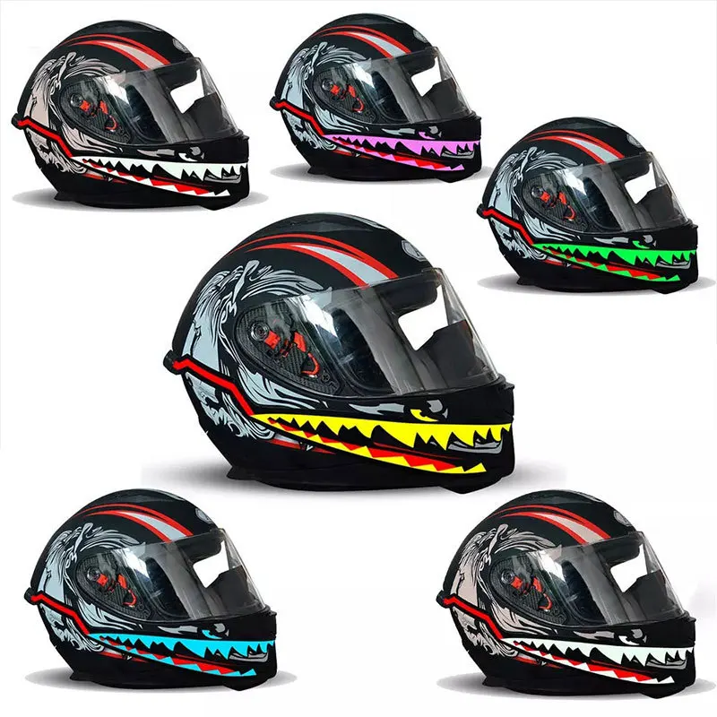 Акула Стиль мотоциклетный шлем с подсветкой полоса ночного сигнала