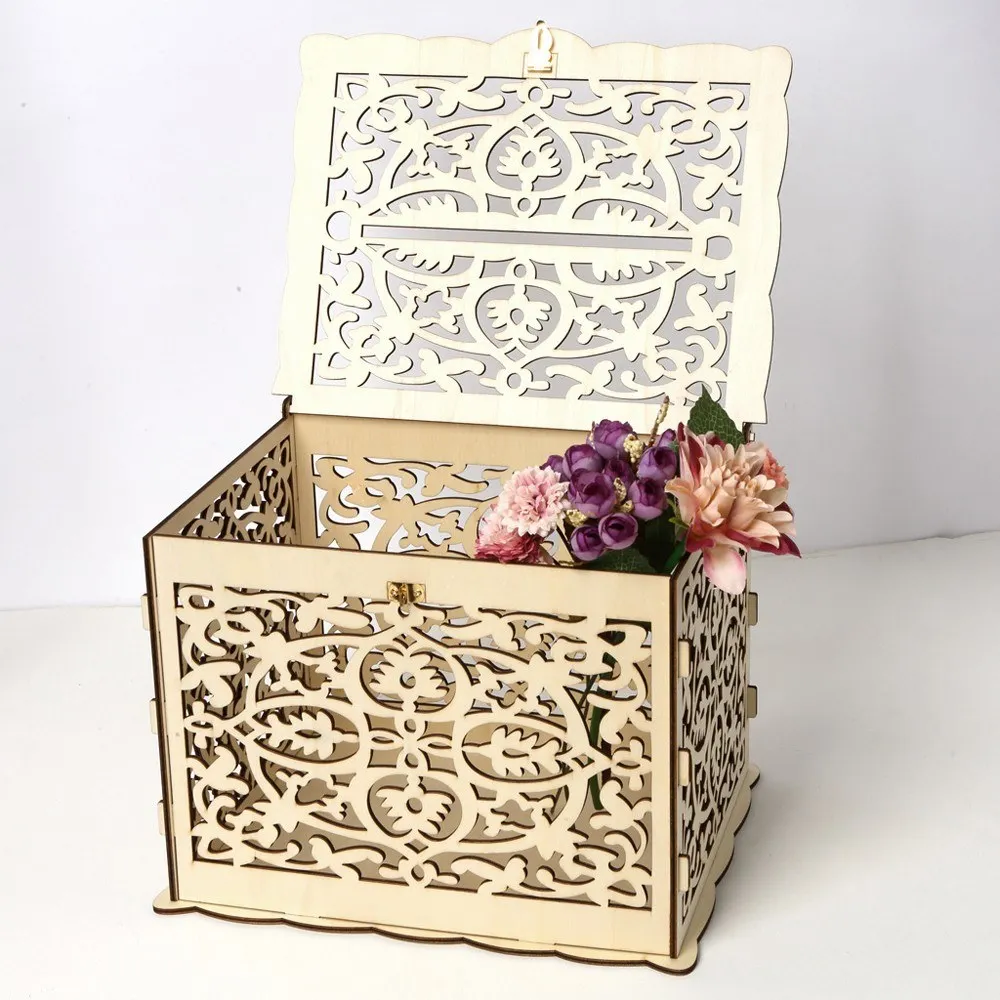 Натуральная DIY Подарочная денежная коробка с замком красивые украшения поставки