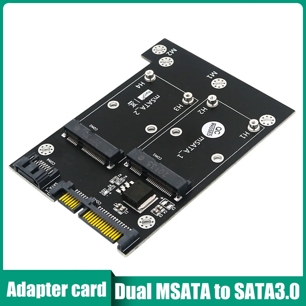 

Переходник с mSATA на Dual SATA3, адаптер M.2 SSD с кабелями SATA, 6 Гбит/с
