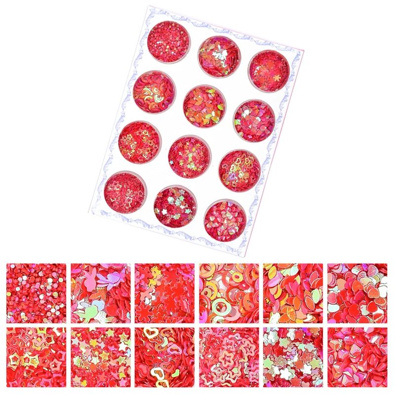 

Смешанный узор, блестки для ногтей, ранние блестки, смешанные цвета, блестящие хлопья для ногтей, 3D аксессуары для дизайна ногтей