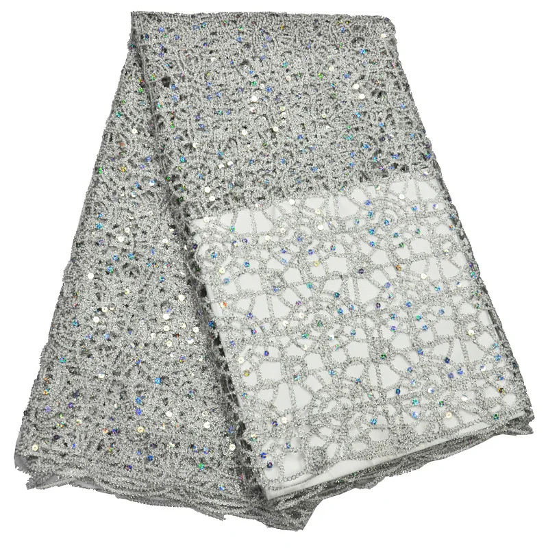 3 цвета (5 ярдов/шт.) Высококачественная серебристая белая в африканском стиле с