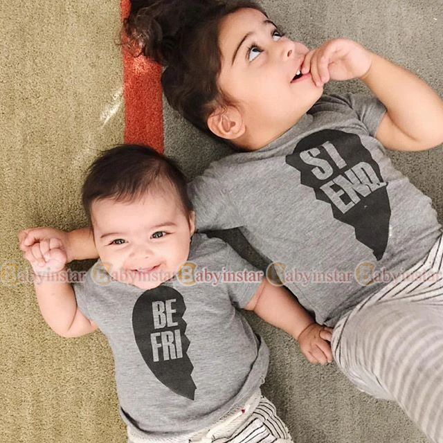 Модная Детская футболка с коротким рукавом из хлопка принтом Лучший Друг высокое