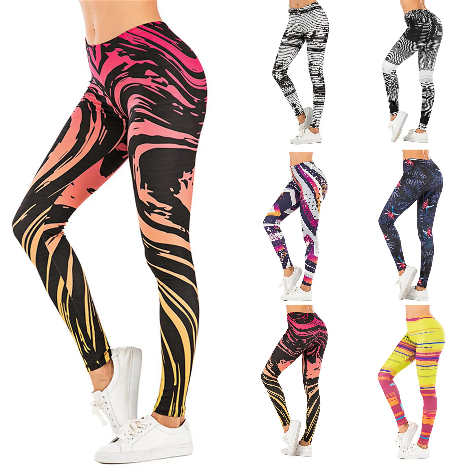 

Woman's Printing High Waist Stretch Strethcy Fitness Leggings Yo-ga Pant Leggings Sport Women Fitness Sport Yoga Pants