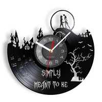 jack sally simply meant to be romantic wall clock made of real vinyl record coupon valentines home decor clock wedding gift