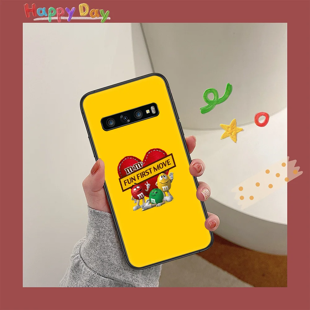 

M&Ms Chocolate Phone Case for Samsung Galaxy Note S 6 7 8 9 10 E 20 Ultra Edge Plus black Coque 3D Back Silicone Cover Tpu Cell
