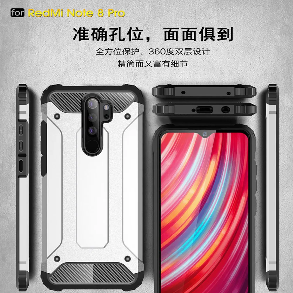 Гибридный защитный чехол для Xiao mi Red mi Note 8 Pro, чехол для телефона Xio mi Xao mi Red mi Note8 7 6 Pro 8Pro Note8Pro, противоударный чехол s