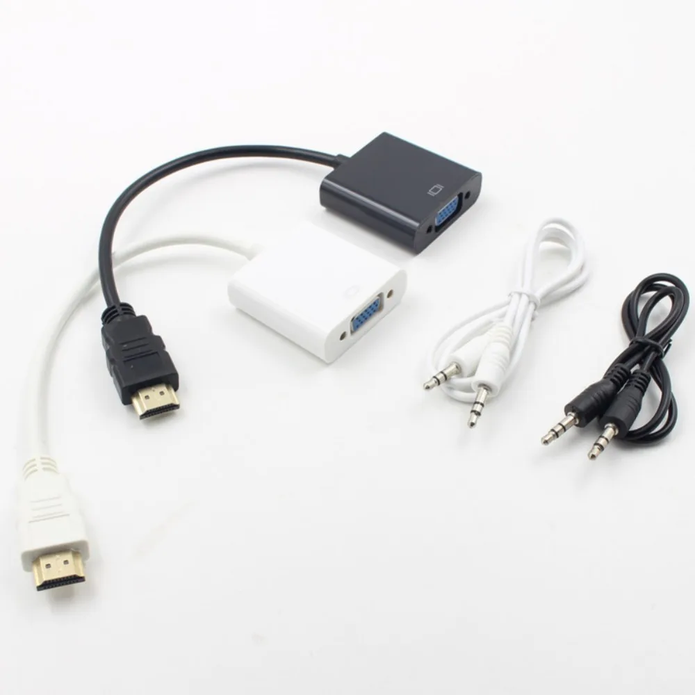 1080P адаптер hdmi-vga преобразователь цифро-аналоговый видео аудио штекер-переходник