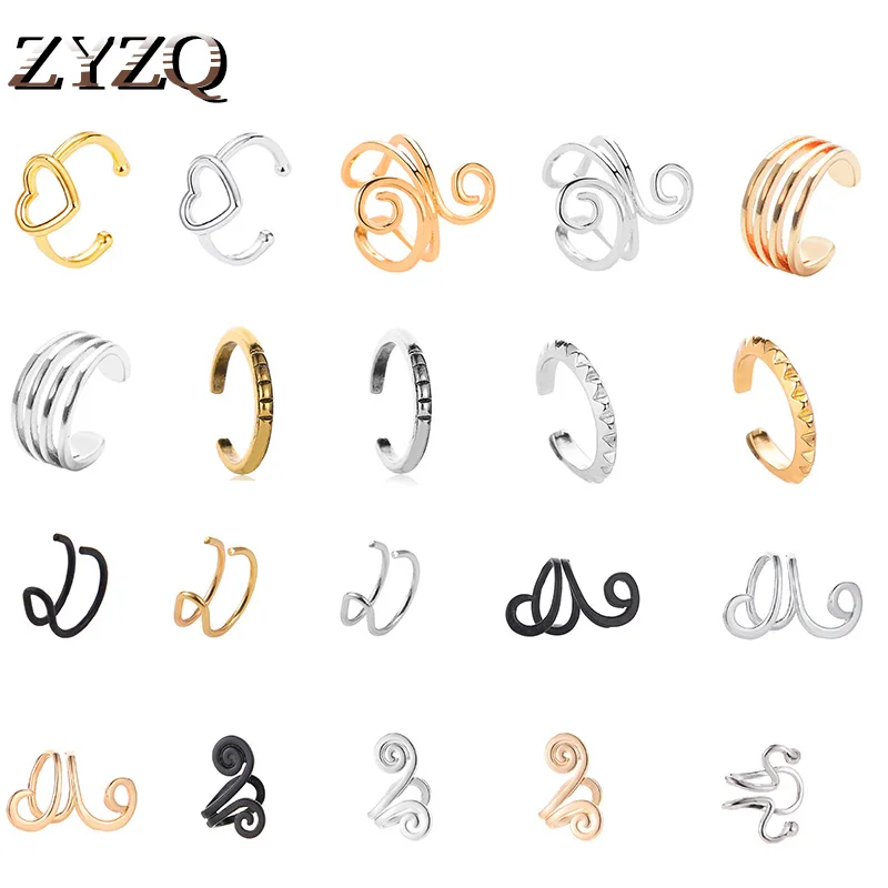 Модные U-образные клипсы ZYZQ для ушей креативные геометрические серьги без