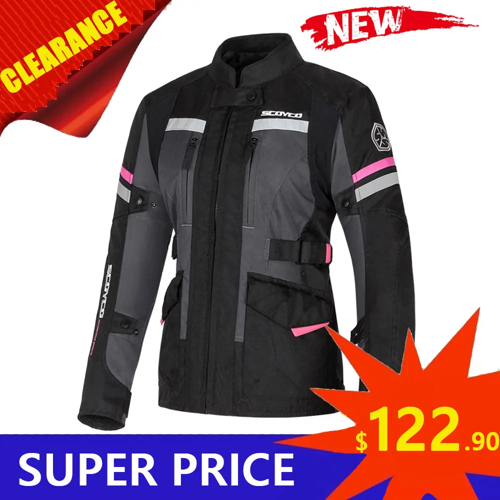 

Распродажа! Женская мотоциклетная куртка SCOYCO, водонепроницаемая Мотоциклетная Куртка Jaqueta Motociclista с съемной подкладкой для 4 сезона