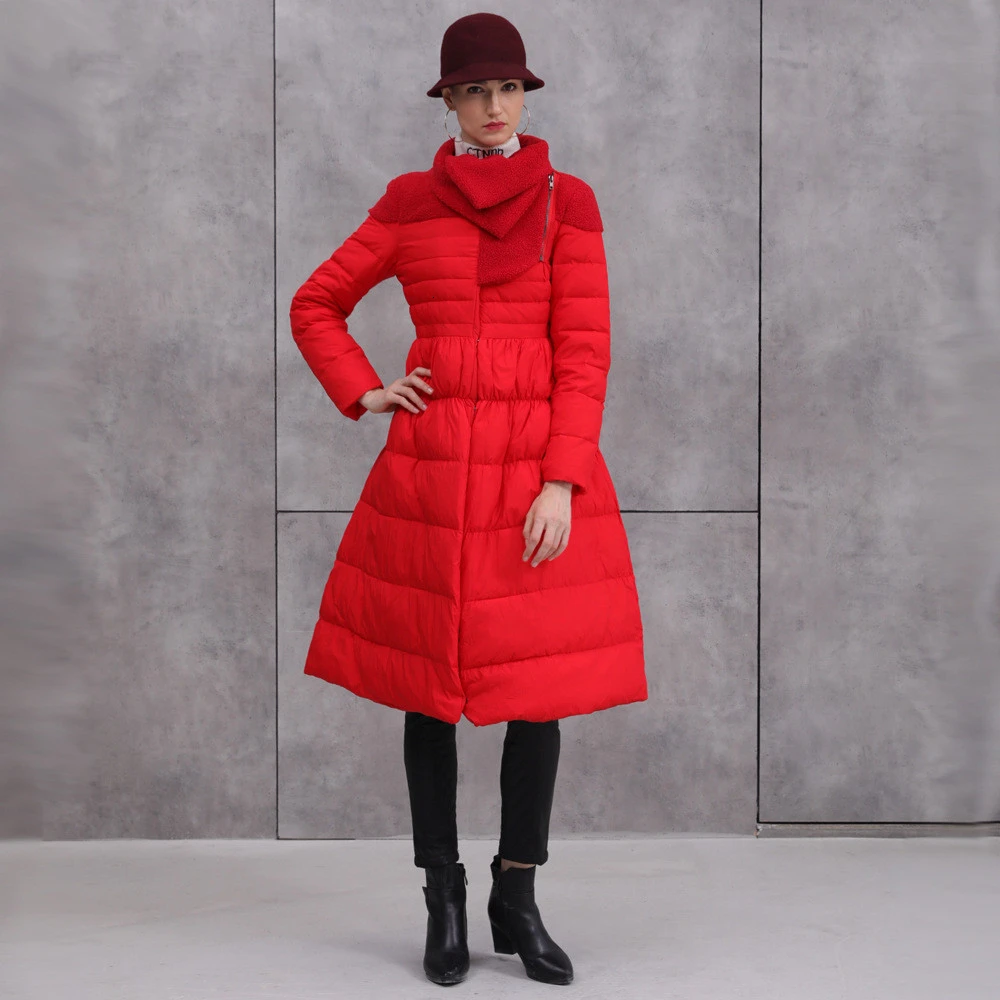 Женский модный элегантный темпераментный тонкий теплый кашемировый пуховик с