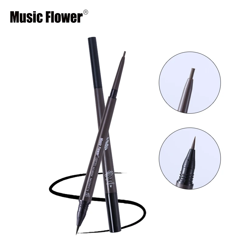 Бренд Music Flower, косметика для глаз, макияж, матовый натуральный, двойная головка, карандаш для бровей+ тинт для бровей, жидкий, водостойкий, стойкий