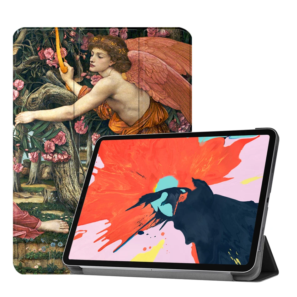 MTT Чехол для iPad Pro 12,9 дюйма, тонкий Чехол из искусственной кожи с магнитной откидной подставкой, чехол для планшета с масляным рисунком, умный чехол, a1983