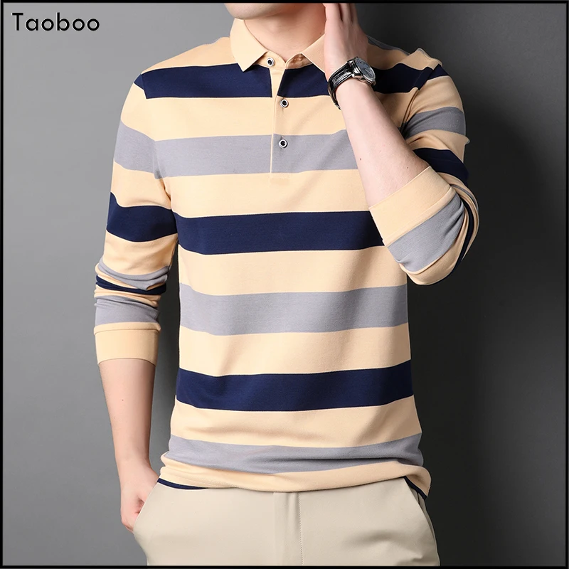 Taoboo 2022 новая рубашка поло в деловом стиле мужская одежда с длинным рукавом