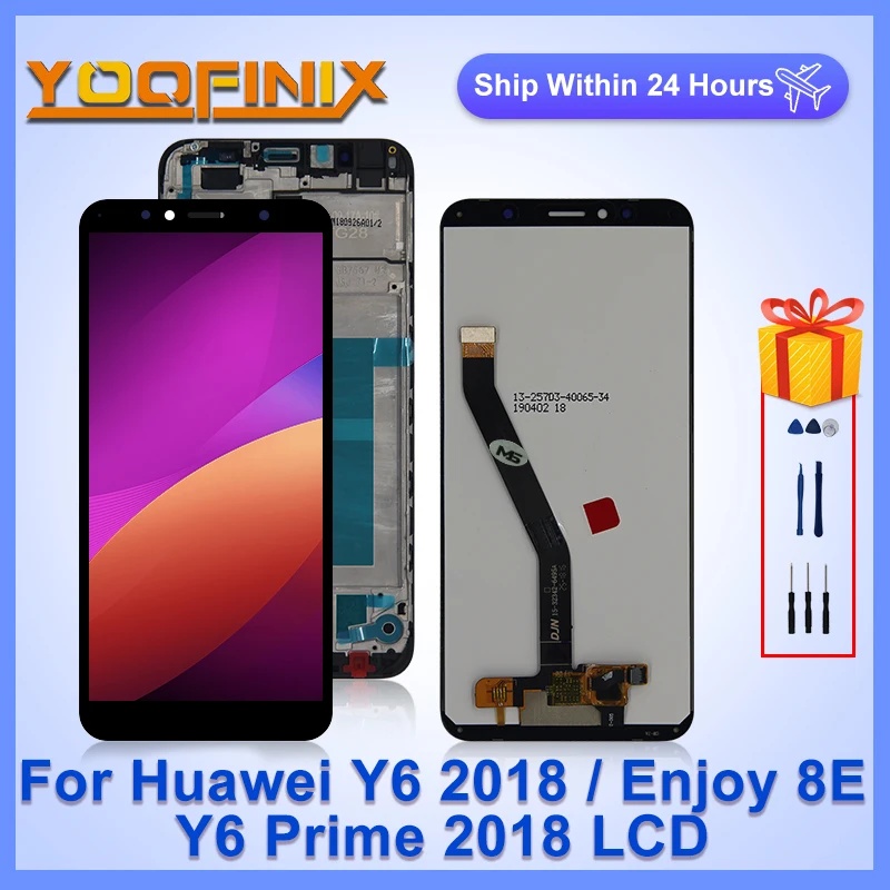 

5.7"For Huawei Y6 2018 LCD Enjoy 8E Display Touch Screen Replacement Parts For Huawei Y6 Prime 2018 Display ATU-LX1 ATU-L21 LCD