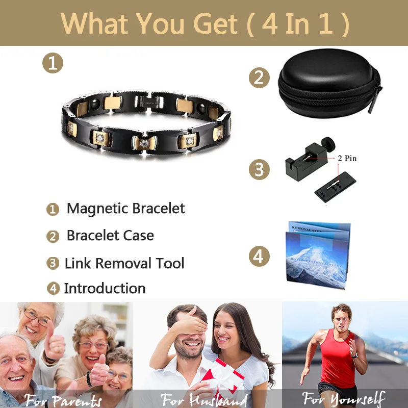 Антистатическая Магнитная цепочка для мужчин керамический браслет унисекс с