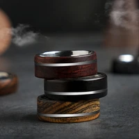 red sandalwood ring fashion ins handmade custom engraved ring