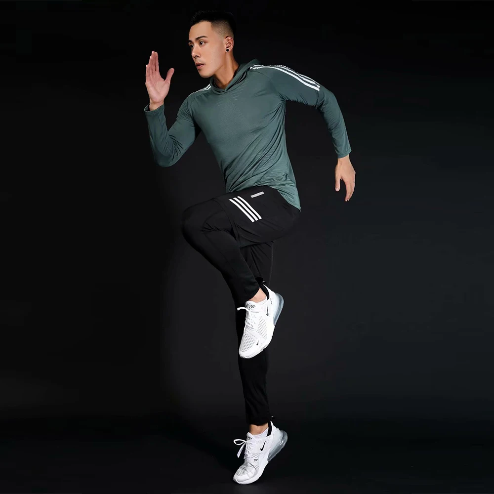 3 шт./набор мужской спортивный костюм для тренировок спортивная одежда фитнеса