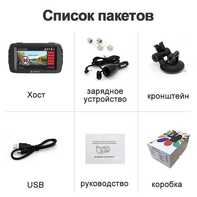 (промокод: JUNSUNFL2 ) Junsun L2 Автомобильный видеорегистратор 3 в 1 видеорегистраторы
