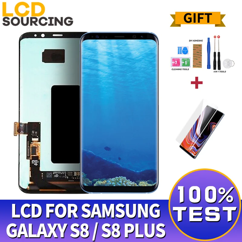 ЖК-дисплей AMOLED для SAMSUNG Galaxy S8 G950 G950F сенсорный экран с дигитайзером в сборе + Plus G955