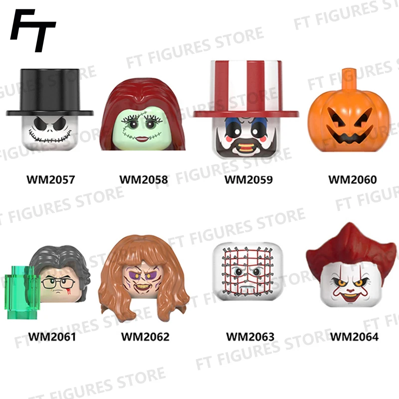 

Horror Movie Halloween It Pennywise Hellraiser Action Figures Mini Bricks Re-Animator The Exorcist Building Blocks Kids Toys