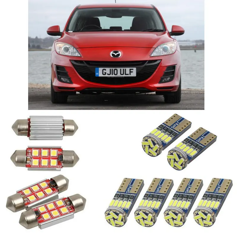 

Внутренняя светодиодная автомобильная лампа для Mazda 3 bk bl, освещение для хэтчбека, лампы для автомобильного номерного знака, светильник шт.