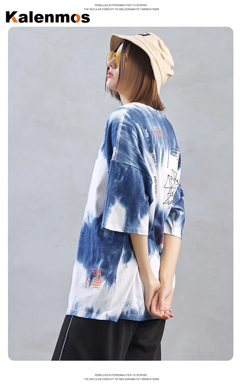 Футболка KALENMOS Мужская и женская летняя в стиле хип хоп панк Байкерская большого