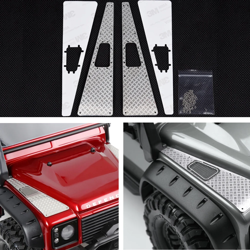 

AXSPEED Metal Air Intake Grille Cover Anti-skid Plate for Traxxas TRX-4 TRX4 Defender 1/10 RC Crawler Car Upgrade Parts