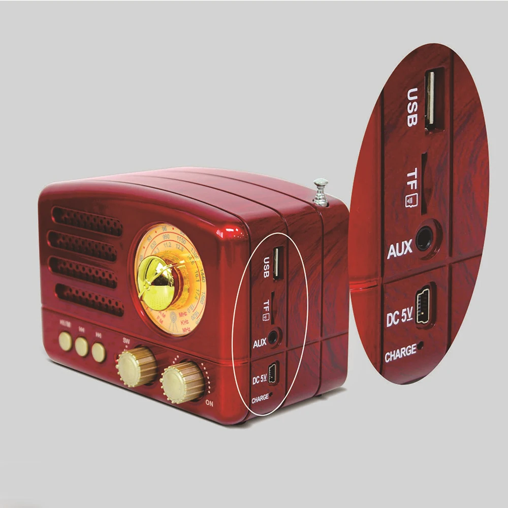 130x90x70 мм мини радио Красный/портативный Винтаж Ретро Радио Bluetooth динамик