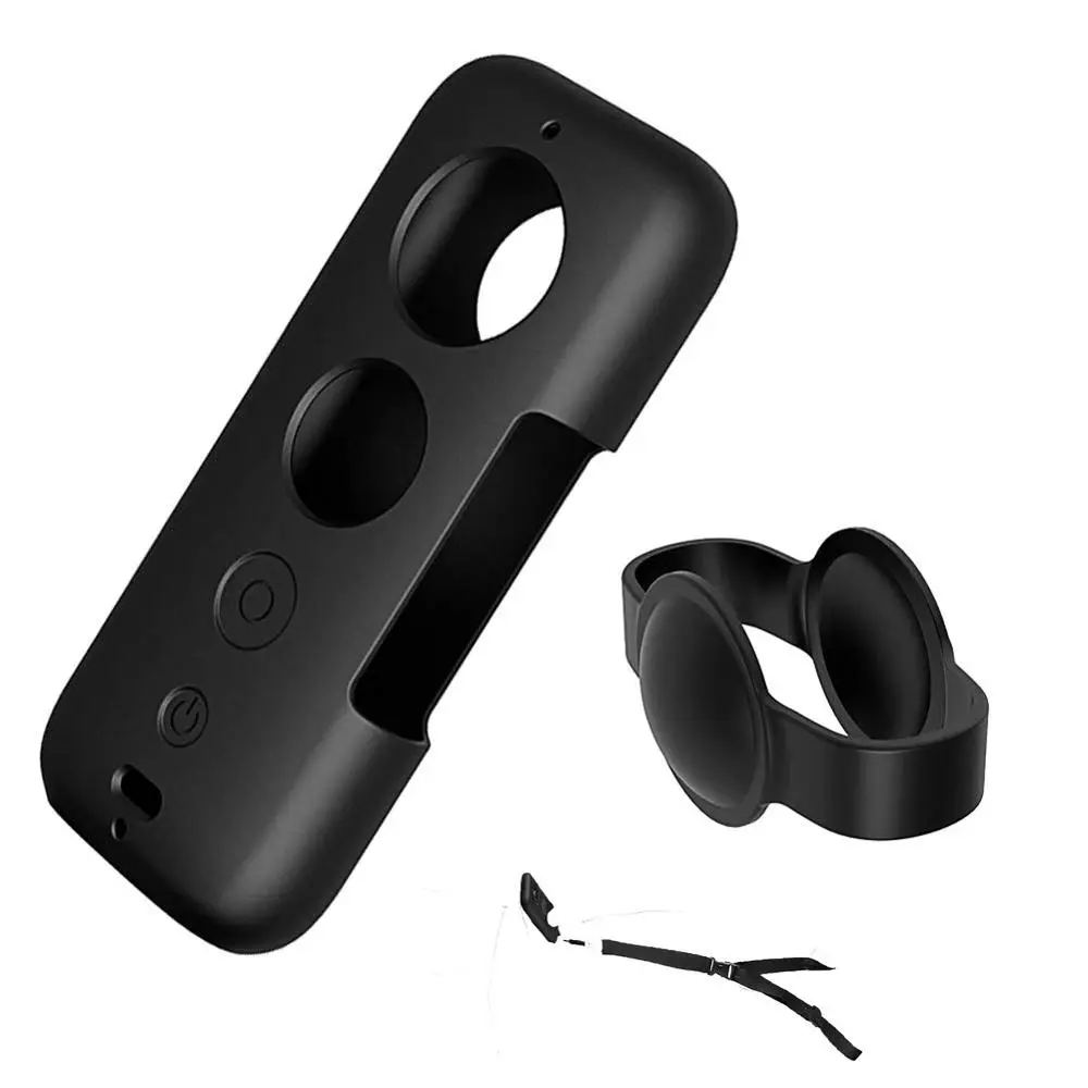 3 в 1 защитный силиконовый чехол для объектива камеры и корпуса с ремешком винтом