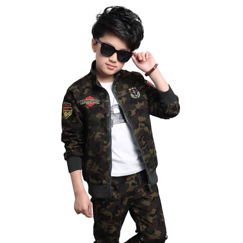 Комплект из двух предметов для мальчиков и девочек хлопковой смеси камуфляжной