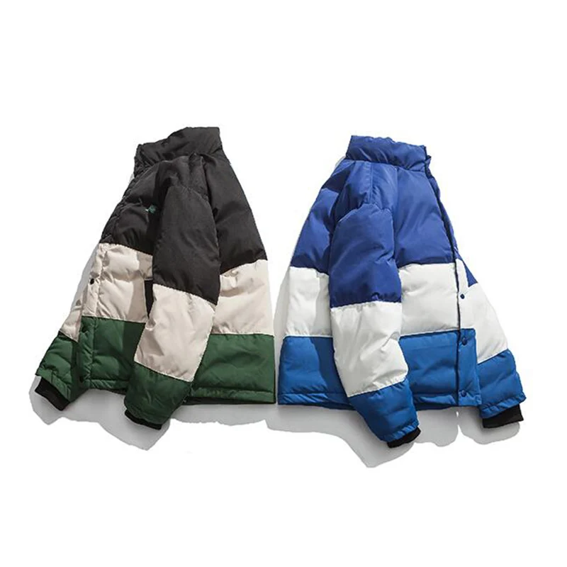 Зимние Цветные Лоскутные парки 2019 хип хоп на молнии карманы толстые куртки