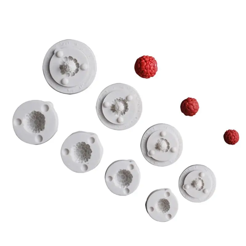 

2021 New 8 Pcs/Set Raspberry Fruit Silicone Mold Fondant Chocolate Candy Mould Cake Decorating Tools Baking Accessories