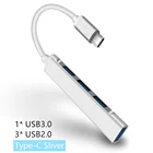 Usb-хаб высокоскоростной 4-портовый разветвитель типа c 5 Гбитс для ПК, компьютерные аксессуары, многопортовый концентратор, 4 порта USB 3,0 2,0