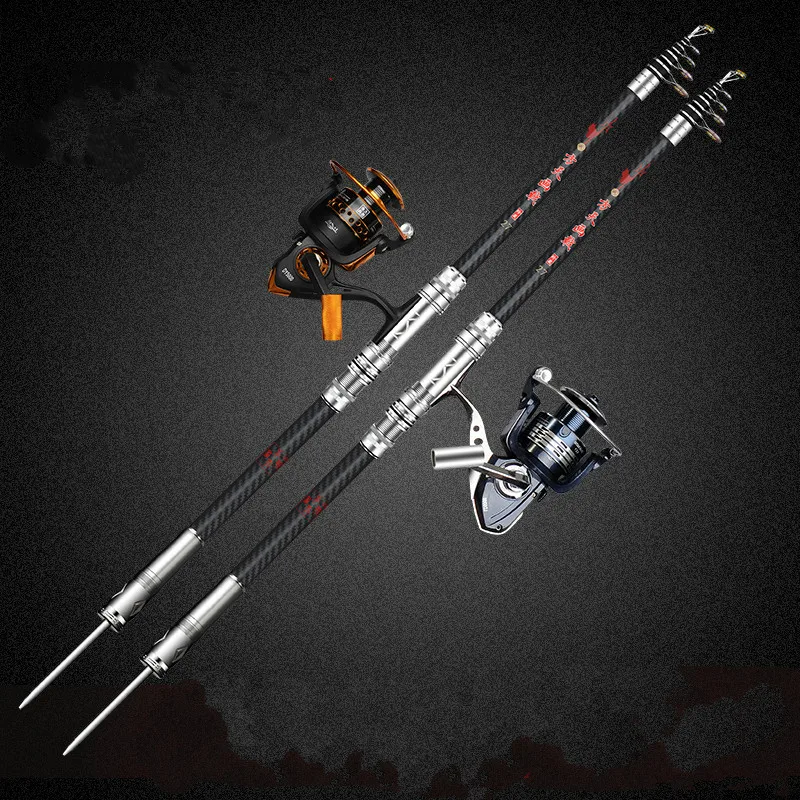 2.1M 2.4M 2.7M 3.0M 3.6M Distance Throwing Pole Carbon Fiber Super Hard Telescopic Fishing Canne with Plug Fishing Tackle Pesca enlarge