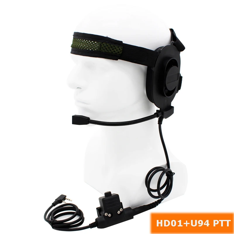 HD01 with U94 Z Тактический HD01 с U94 PTT Peltor PTT двухстороннее радио гарнитура для BaoFeng UV-5R UV-82 BF-F8HP UV-6R Retevis RT-5R иди и болтай Walkie Talkie - Цвет: HD01 with U94