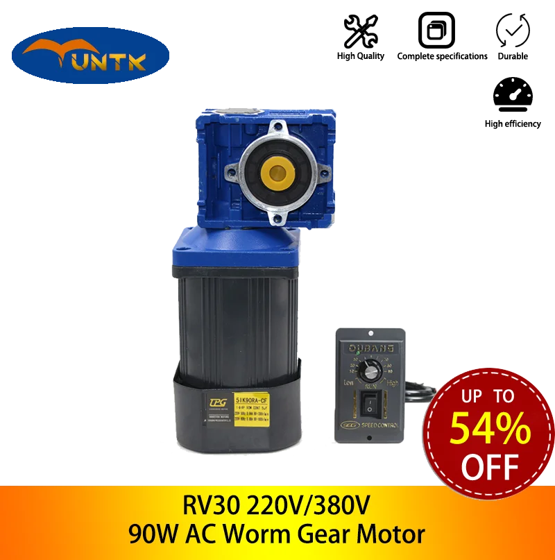 

RV30 220V/380V 90W AC Worm Gear Motor With Speed Reducer Speed Controller High Torque Hot Sale Motor
