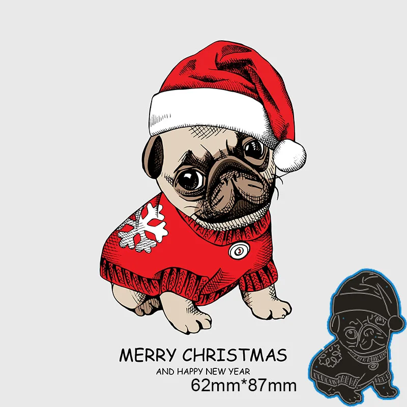 

Metal new Cutting Dies lovely dog for decoration card DIY Scrapbooking stencil Paper Album template Dies 62*87mm