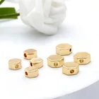 Бусины-разделители для браслета, позолоченные, 56 мм, 14 к, 10 шт.