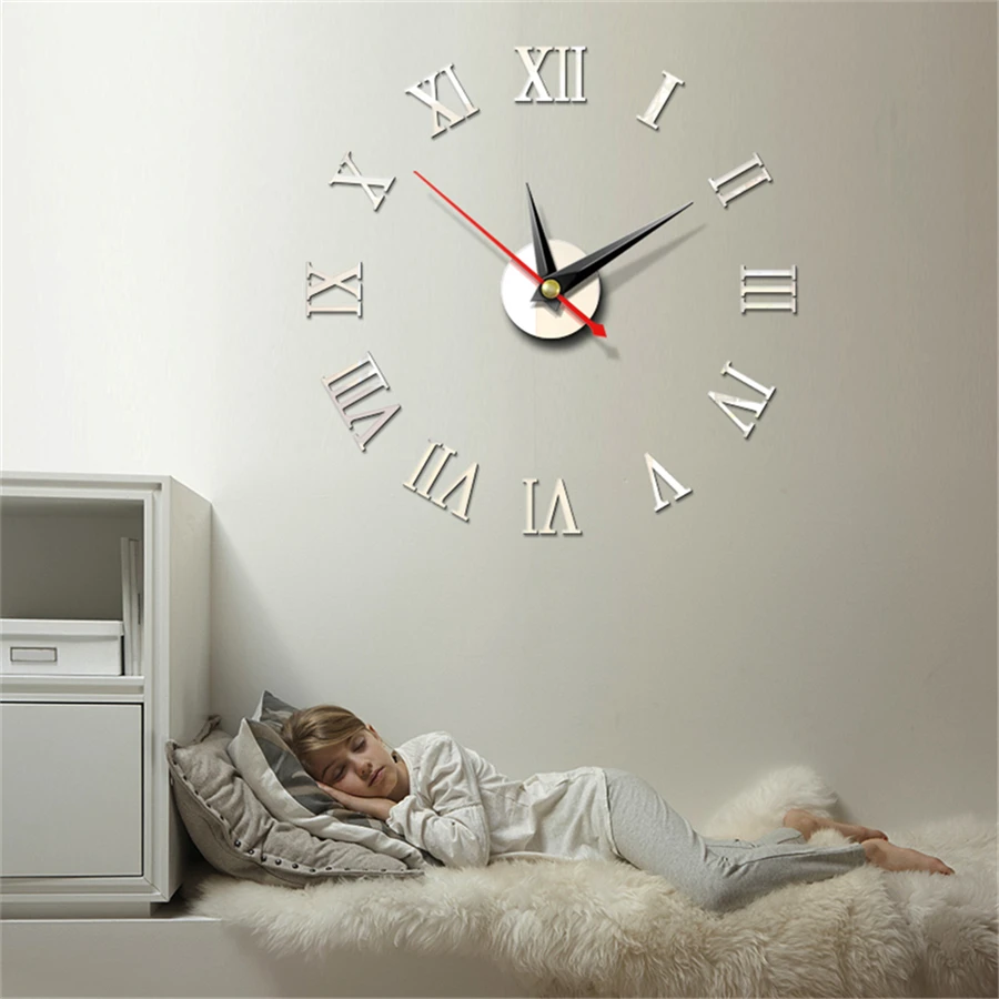 Цифровые настенные часы с римскими цифрами современные сделай сам акриловые