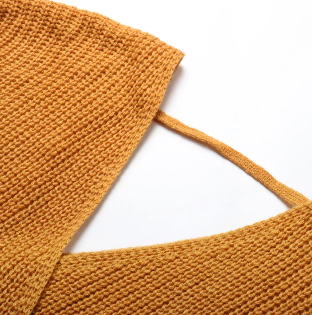 SAGACE женский сексуальный короткий вязаный свитер с v-образным вырезом