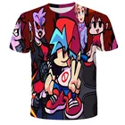 Детская футболка с объемным рисунком пятница ночь Funkin, уличная одежда, свитшот, топы для маленьких девочек в стиле хип-хоп, милые футболки, модная забавная одежда для маленьких мальчиков