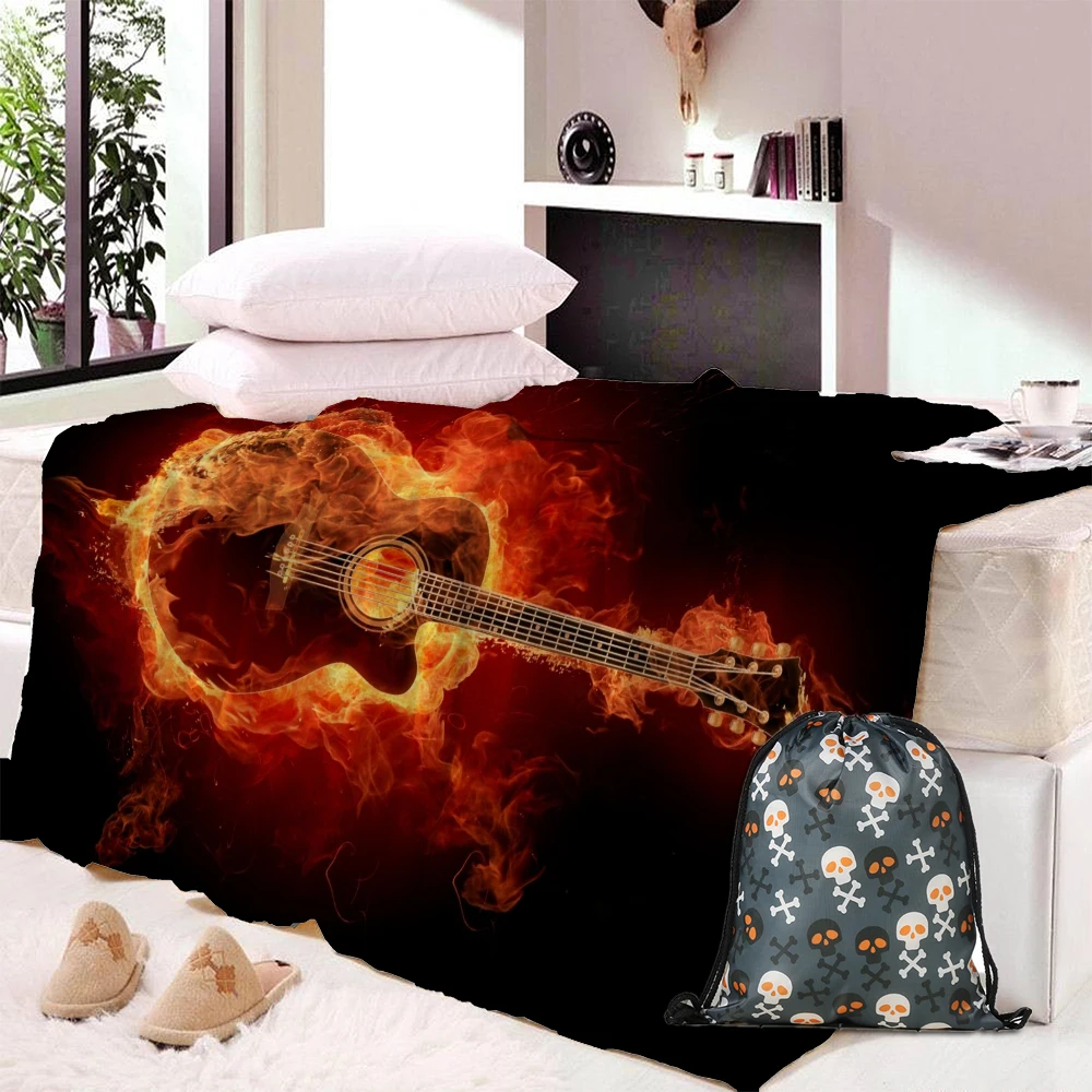 Музыкальный инструмент гитара покрывало одеяло для путешествий наволочка