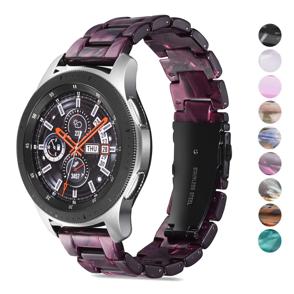 

20mm 22mm Resin Watch strap for samsung galaxy 46mm gear s3 band strap correa stainless steel buckle huawei gt watchband