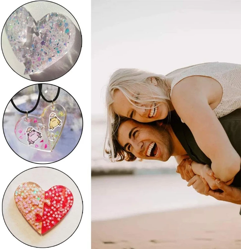10 шт. Брелки для пар силиконовая форма в форме сердца с отверстием пазл