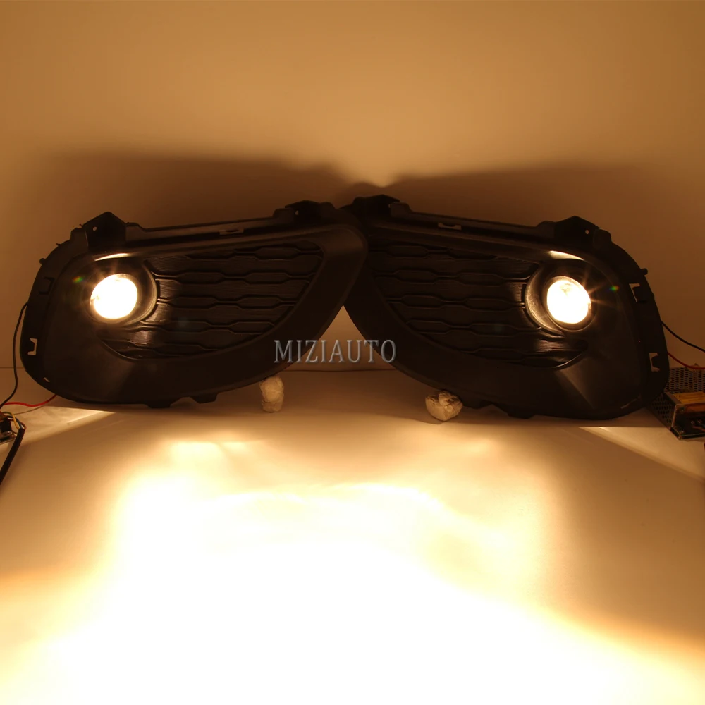 

MIZIAUTO Fog Light For KIA RIO 2012 2013 2014 2015 Front Fog Lamp headlights headlight cover Grill frames 1 SET Free shipping