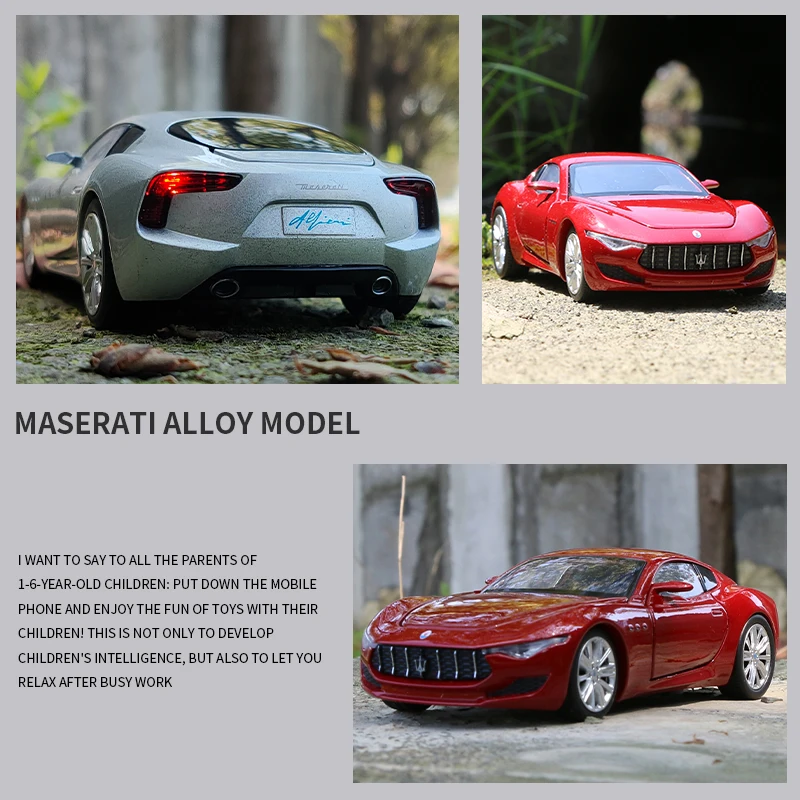 

1:32 Maserati Alfieri Sports Alloy Car Model Diecasts Metal Toy Vehicles Car Model Sound and light Simulation Car Toys Kids gift