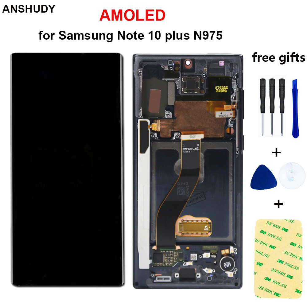 AMOLED для samsung Galaxy Note 10 plus + pro ЖК-сенсорный экран с рамкой дигитайзер в сборе дисплей